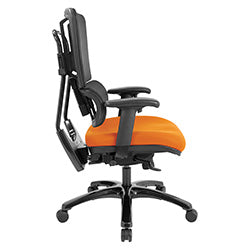 Vertical Black Mesh Back Chair with Shiny Black Base
